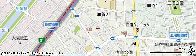 東京都足立区加賀周辺の地図