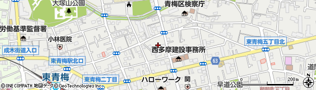 東京都青梅市東青梅3丁目周辺の地図