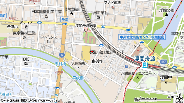 〒174-0041 東京都板橋区舟渡の地図