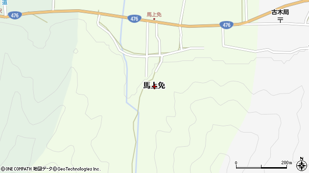 〒919-0117 福井県南条郡南越前町馬上免の地図