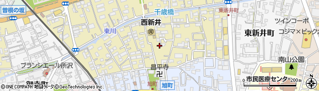 埼玉県所沢市西新井町6周辺の地図
