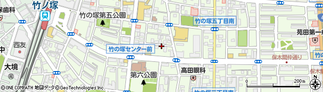 東京都足立区竹の塚周辺の地図