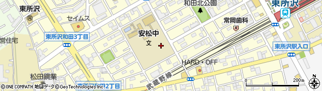 埼玉県所沢市東所沢和田周辺の地図