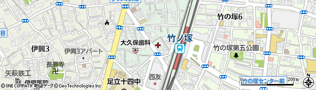 きらぼし銀行竹ノ塚支店 ＡＴＭ周辺の地図