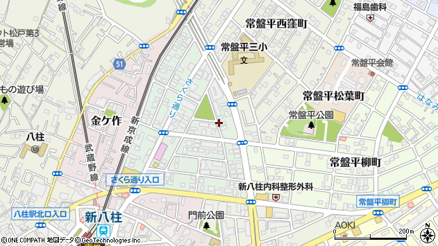 〒270-2265 千葉県松戸市常盤平陣屋前の地図