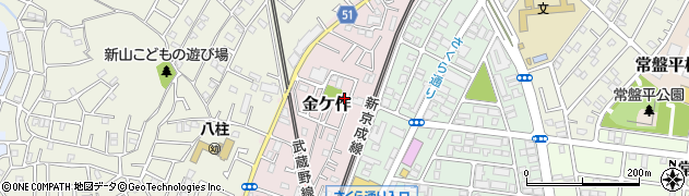 千葉県松戸市金ケ作52周辺の地図