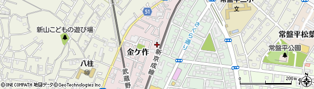 千葉県松戸市金ケ作52-53周辺の地図