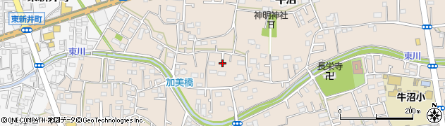 埼玉県所沢市牛沼周辺の地図