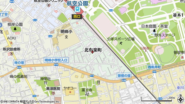 〒359-1114 埼玉県所沢市北有楽町の地図