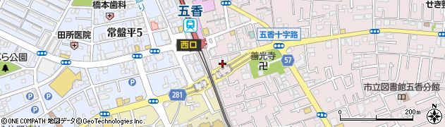 松戸市　自転車駐車場・五香駅東口第３自転車駐車場周辺の地図