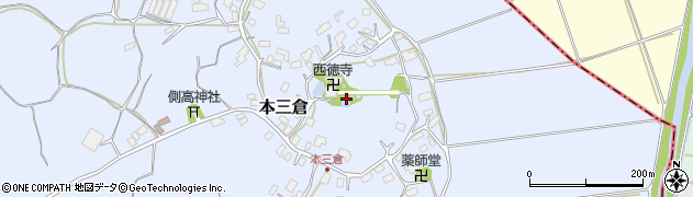 千葉県香取郡多古町本三倉周辺の地図