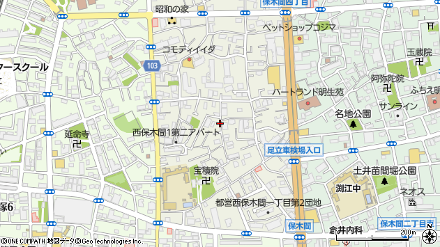 〒121-0812 東京都足立区西保木間の地図