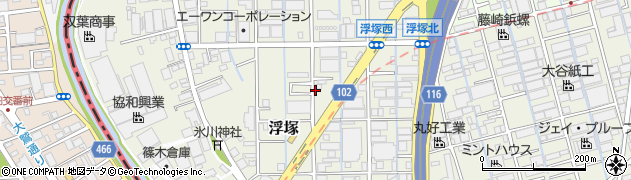 埼玉県八潮市浮塚周辺の地図
