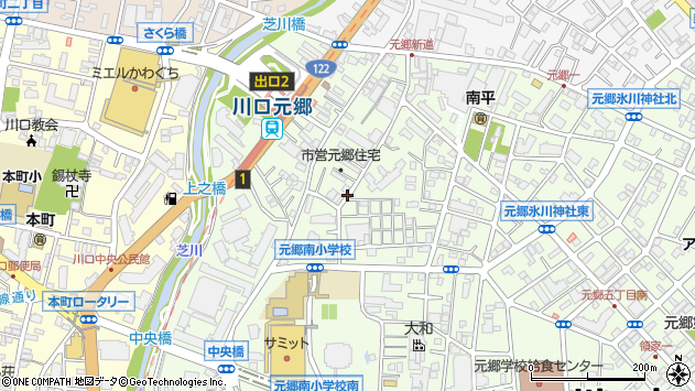 〒332-0011 埼玉県川口市元郷の地図