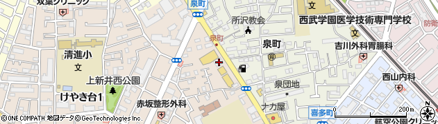 青梅信用金庫所沢支店周辺の地図