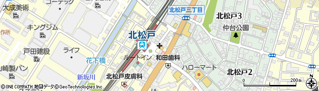 松屋 北松戸店周辺の地図