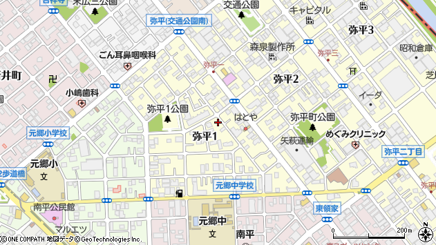 〒332-0002 埼玉県川口市弥平の地図