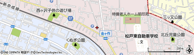 千葉県松戸市金ケ作304-68周辺の地図