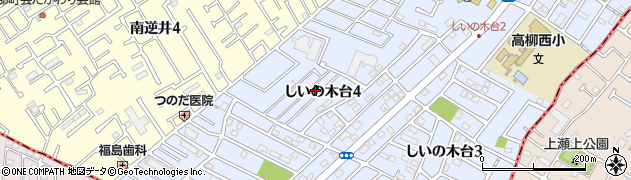 千葉県柏市しいの木台4丁目周辺の地図