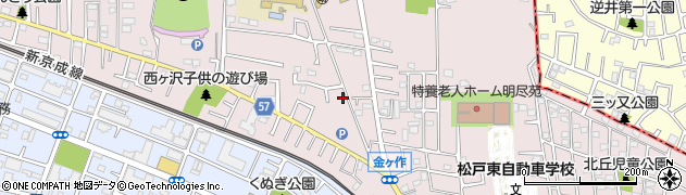 千葉県松戸市金ケ作304-37周辺の地図
