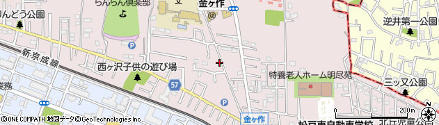 千葉県松戸市金ケ作304周辺の地図