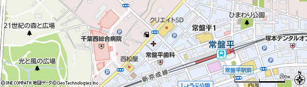 松戸市　自転車駐車場常盤平駅北口第１駐車場周辺の地図
