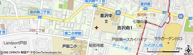 埼玉県戸田市喜沢南周辺の地図