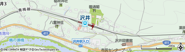 沢井駅周辺の地図