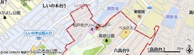 松戸市　六実高柳老人福祉センター周辺の地図