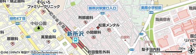 名鉄協商新所沢東口２号駐車場周辺の地図