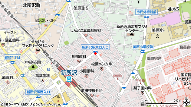〒359-0044 埼玉県所沢市松葉町の地図