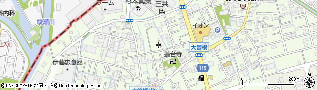 埼玉県八潮市大曽根375周辺の地図