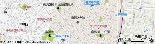戸田市喜沢２丁目会館周辺の地図