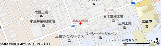 武蔵工業団地周辺の地図