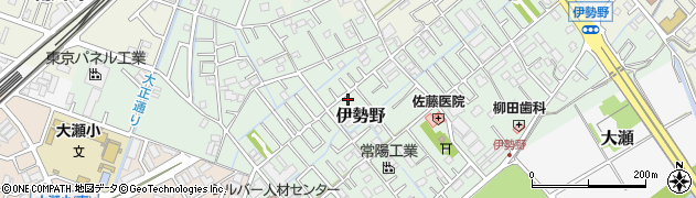 埼玉県八潮市伊勢野周辺の地図