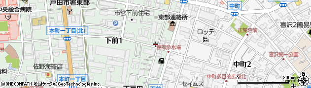 水道修理の救急車戸田店周辺の地図