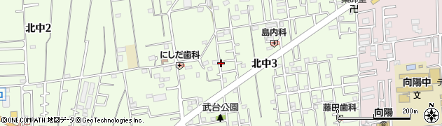 埼玉県所沢市北中周辺の地図