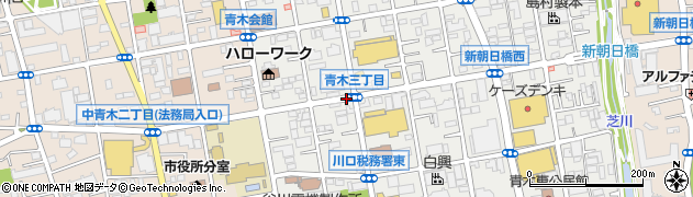 青木中央小入口周辺の地図