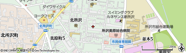 埼玉県所沢市美原町周辺の地図