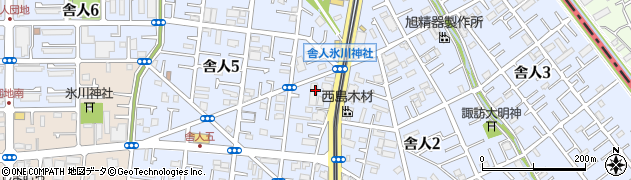東京都足立区舎人周辺の地図