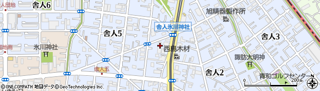 東京都足立区舎人周辺の地図