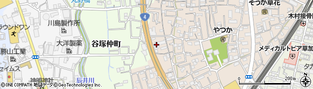 埼玉県草加市谷塚町1077周辺の地図