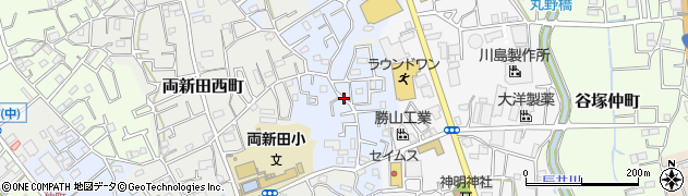 埼玉県草加市両新田東町周辺の地図