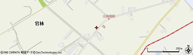 千葉県成田市官林周辺の地図