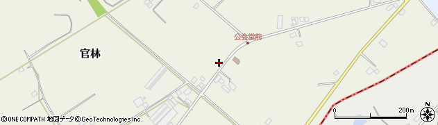 千葉県成田市官林周辺の地図