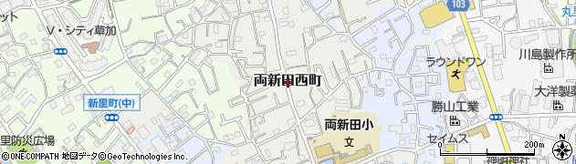 埼玉県草加市両新田西町周辺の地図