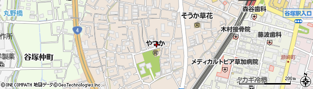 埼玉県草加市谷塚町1110-9周辺の地図