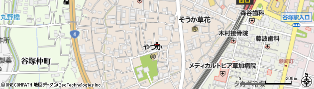 埼玉県草加市谷塚町1110-6周辺の地図