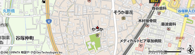 埼玉県草加市谷塚町1110周辺の地図