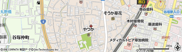 埼玉県草加市谷塚町1110-4周辺の地図